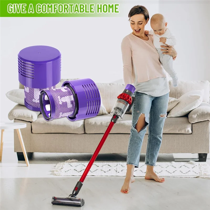 YCOC-مرشحات Hepa البديلة القابلة للغسل، مجموعة فلاتر المكنسة الكهربائية لـ Dyson V10، SV12، DY 969082-01
