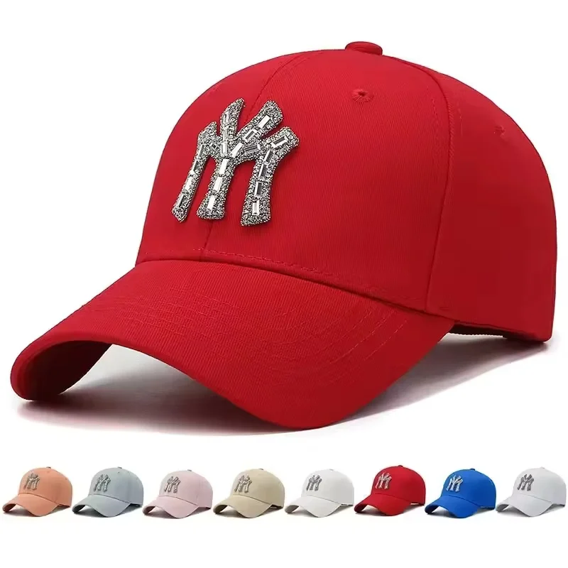 Neue MY Diamond Studded Damen-Baseballmütze, Outdoor-Sporthüte, modische und trendige, lässige Entenzungenkappen für Herren – Detail 1