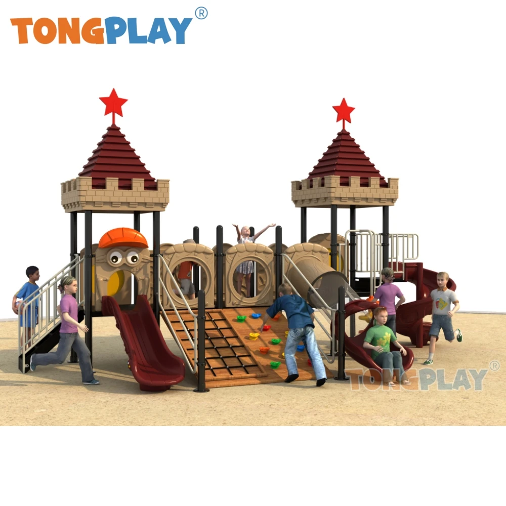 

factory direct sales Tong play medium fantasy castle series plastic kids park lawn slide equipment children's outdoor playground