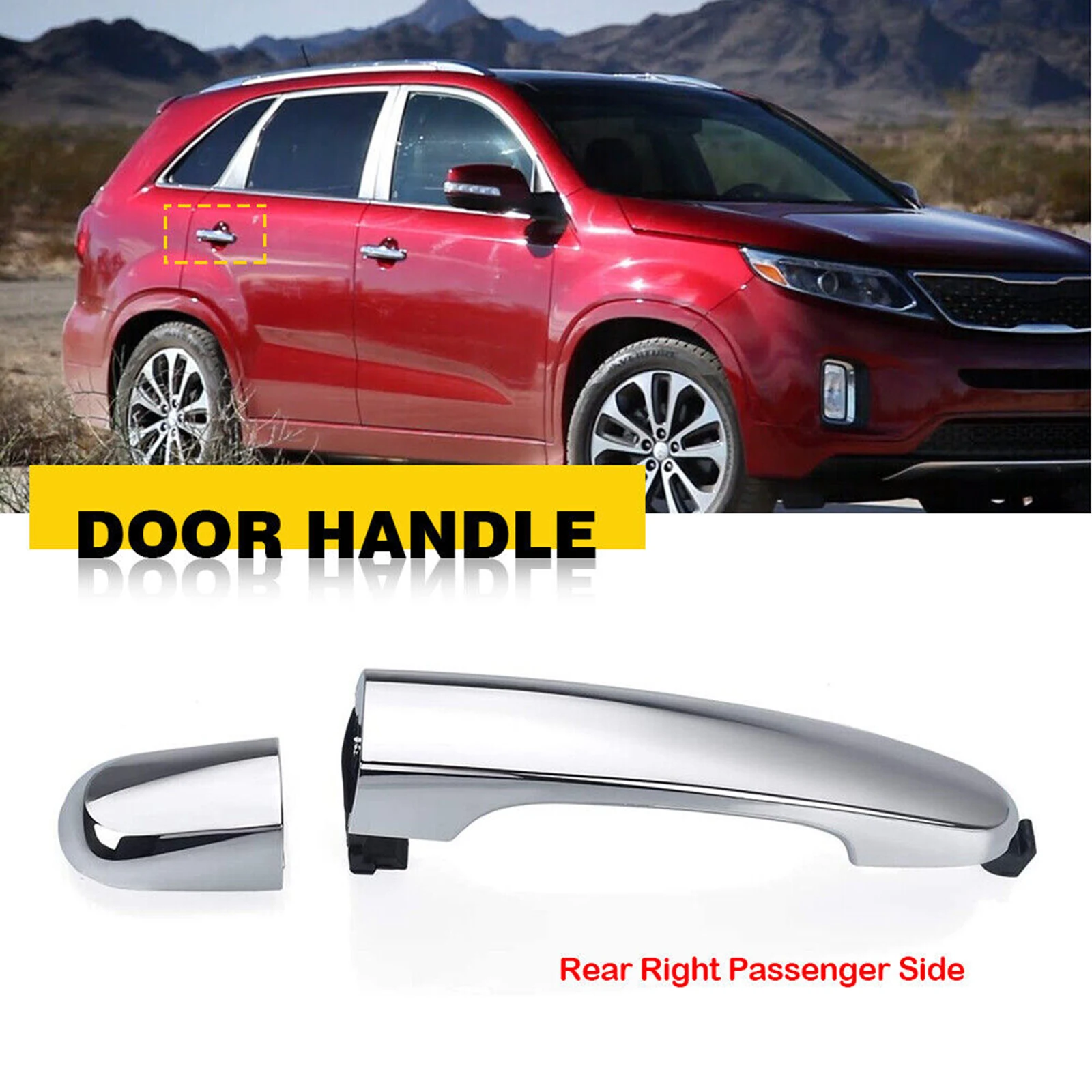 1Pc Rear Right Outside Door Handle Chrome For Kia Sorento 2011 2012 2013 2014 2015 826512P010 Car Parts Exterior Door Handle RR