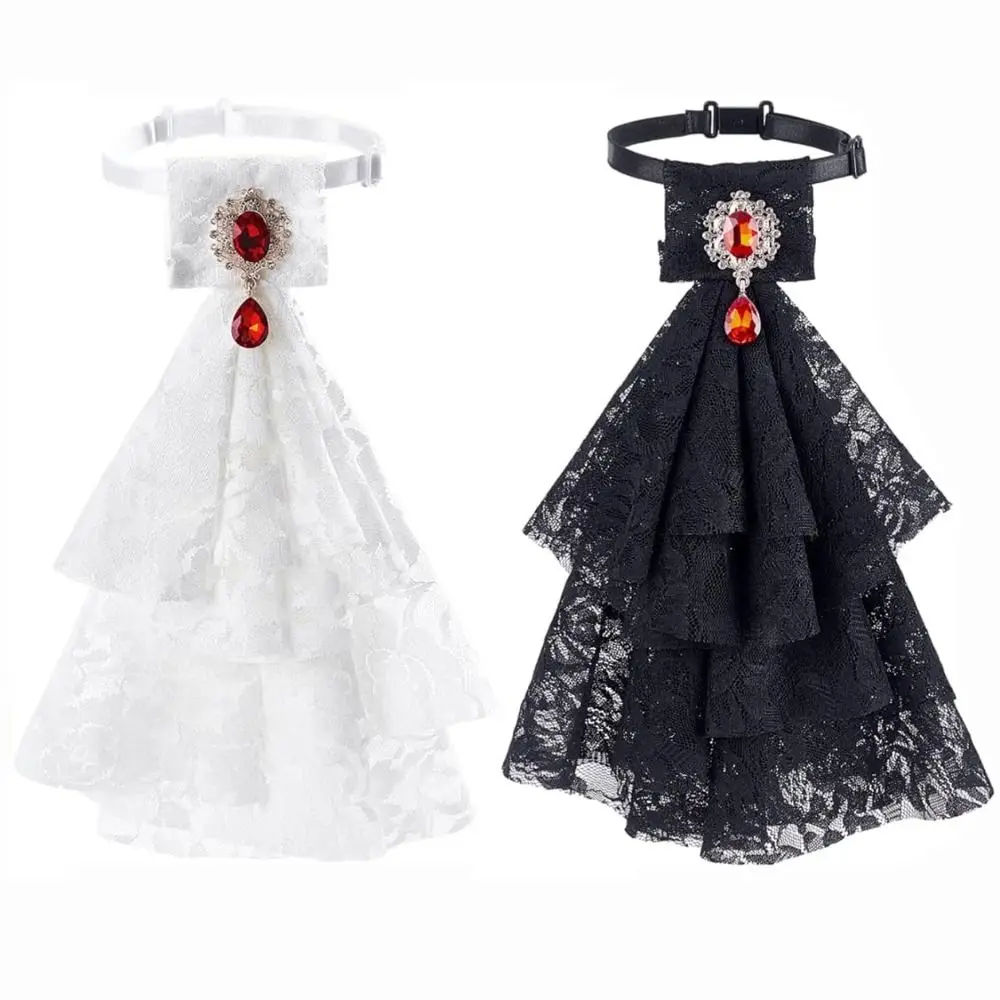 Women Accessories Vintage Style Lace Jabot Collar Detachable Ruffled Jabot Necktie Costume Collar Vintage Themed Events