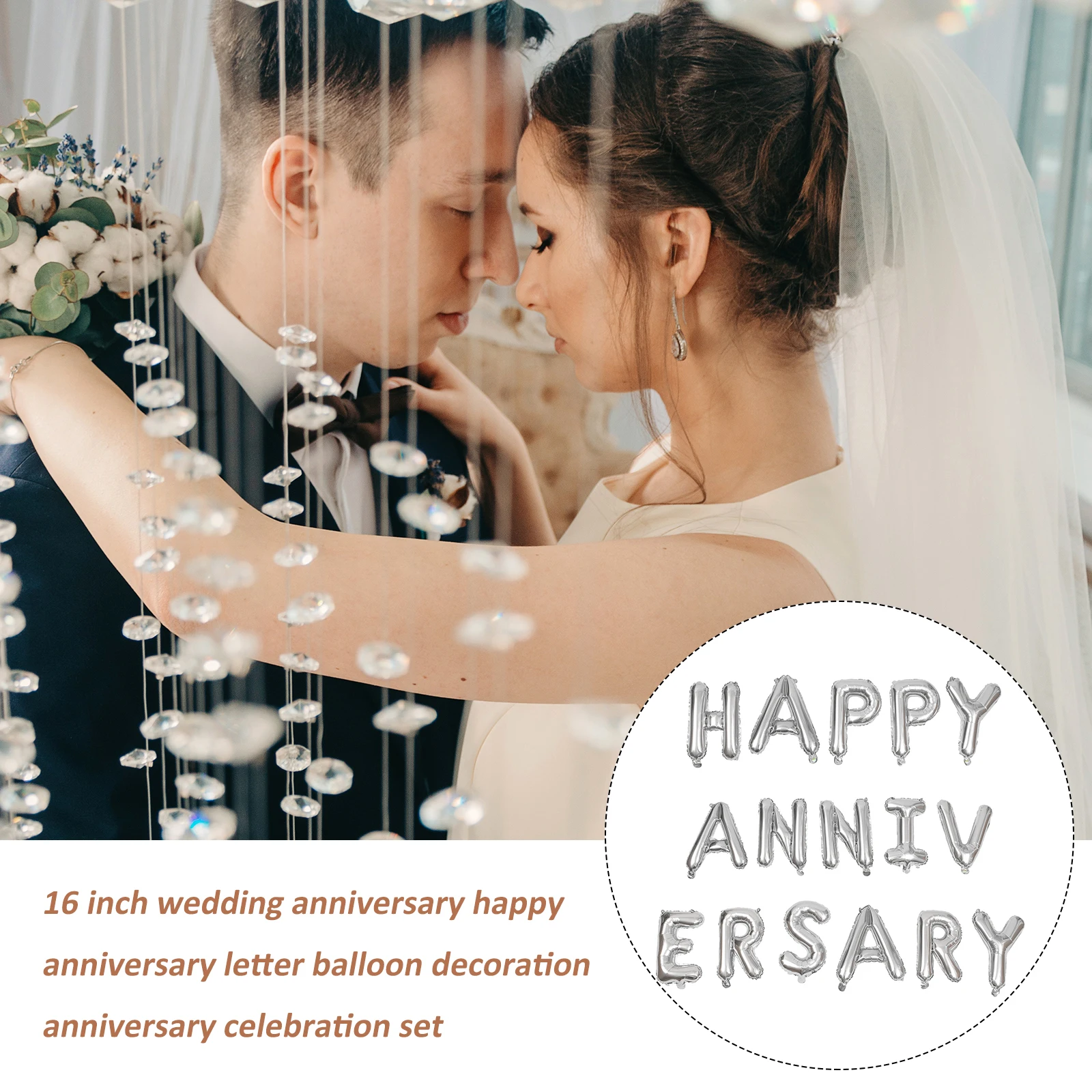 

1 set Balloon Set Happy Anniversary Decor Balloon Wedding Party Aluminum Film Balloons Kit Creative Decoration For