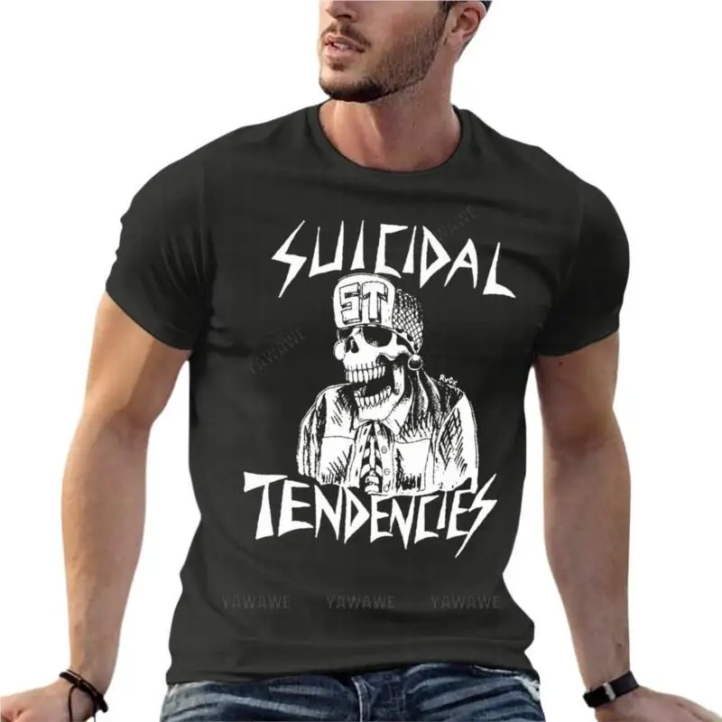 Black Suicidal Tendencies Thrash Metal Rock Oversized Tshirt For Men'S Clothing 100% Cotton Streetwear Big Size Top Tee