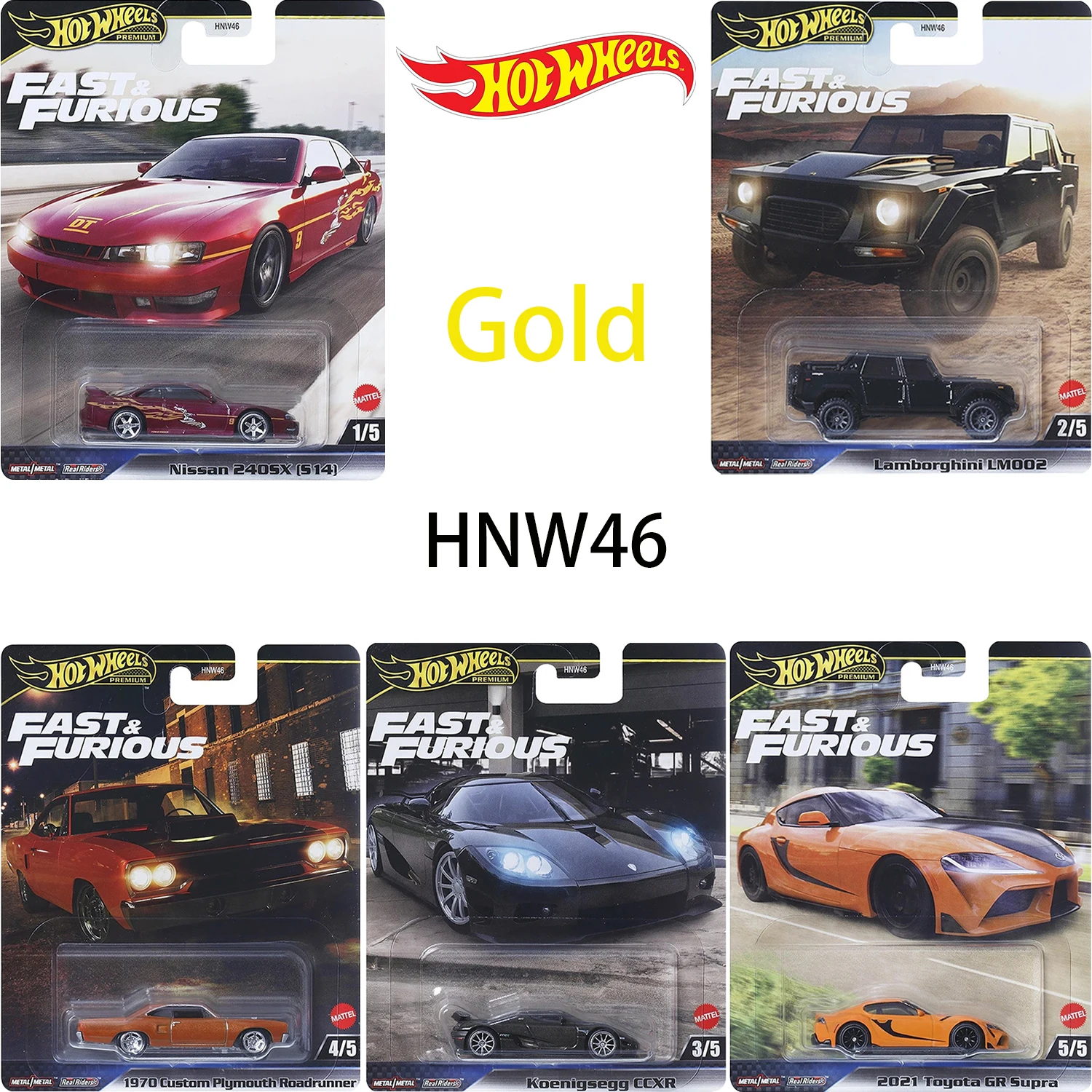Hot Wheels Gold HNW46 9C6L Fast Furious Plymouth Alloy Model Car Simulation Collection Toy Child Gift Shipping Protection
