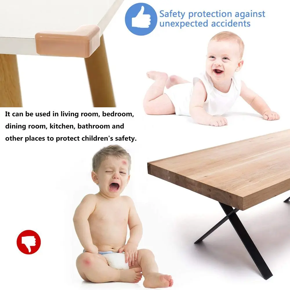 Protector de esquina de Mesa de Seguridad de escritorio suave, 4 piezas, tira anticolisión, protección de bordes, protectores de esquinas