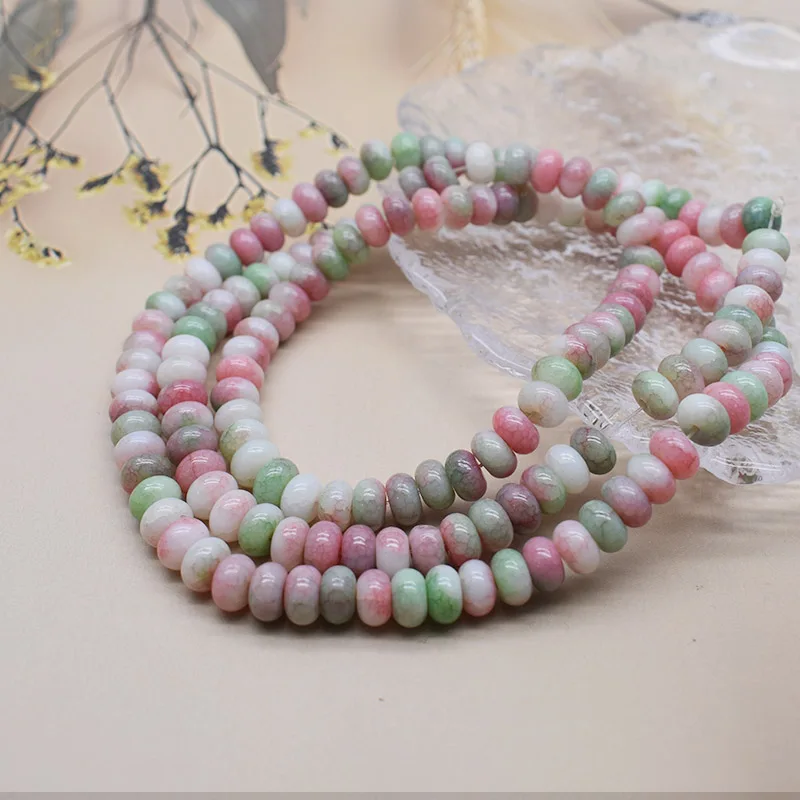 5x8mm 50pcs/bag Mixed Color Glass Bead Wheel Flat Round Loose Beads for Jwelry Making DIY Accessories Handmade image 3