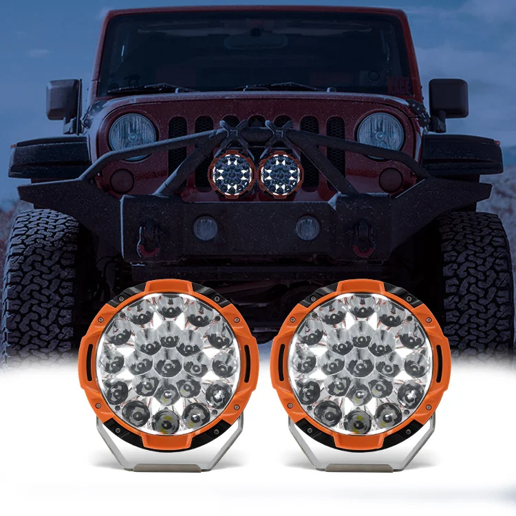 126W 7 Inch Led Working Lamp Driving Light Combo Beam with Black/grey/clear Covers for Truck Off-road 4x4 ATV UTV Tractors