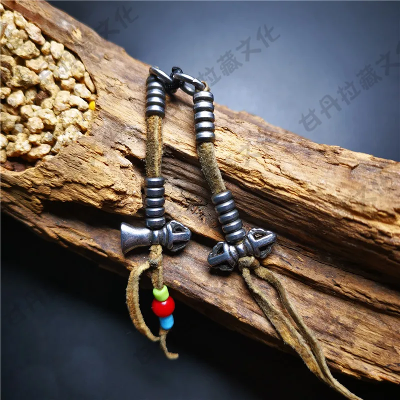 Gandhanra Handmade Tibetan Buddhist Mala Bead Counters for Prayer Bead Necklace,Pendant with Phurba Kartika,Made of Cold Iron