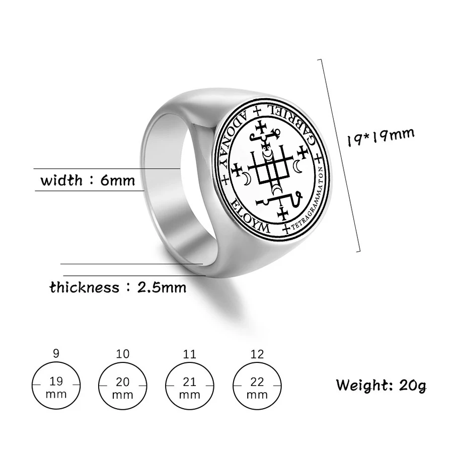 Archangels MICHAEL GABRIEL RAPHAEL URIEL SAMAEL ZADKIEL THAVAEL AZRAEL CAMAEL JOPHIEL Seal Amulet Talismans Stainless Steel Ring