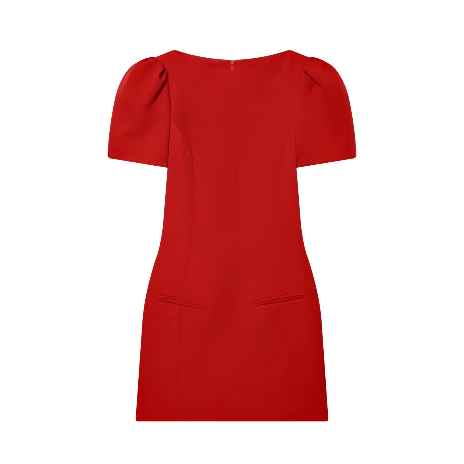TFMLN Elegante dames mini-jurk met korte mouwen, slim fit, hoge taille, effen jurken met korte mouwen, eenvoudige bodycon-forensjurk
