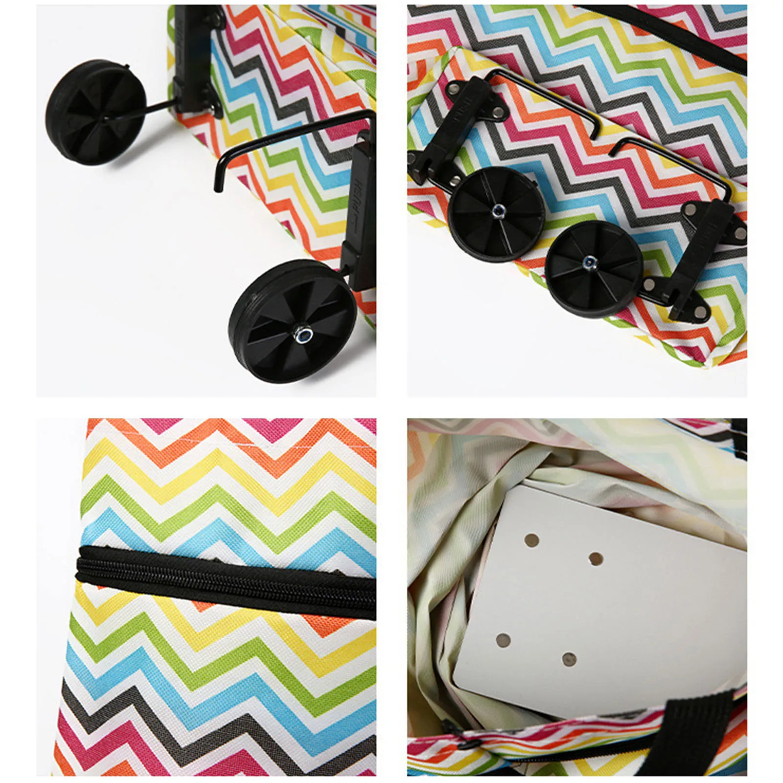 حقيبة عربة تسوق قابلة للطي 2 في 1 بعجلات - عربة متينة قابلة للطي لمحلات السوبر ماركت أو السفر أو الأخطاء اليومية