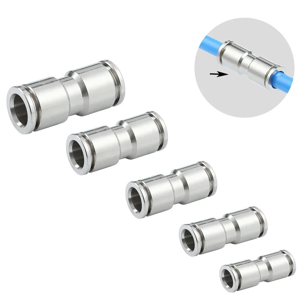 Air Tube Nickel Plated Brass Fitting Hose Connector Metal Pneumatic Connection 360-degree Rotation For Flexibility Home Tools