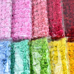 144pcs/pack 2cm Mini Pe Rose Paper Flower Heads Bouquet For Wedding Home Decoration Scrapbooking DIY Wreath Artificia Flower 2cm