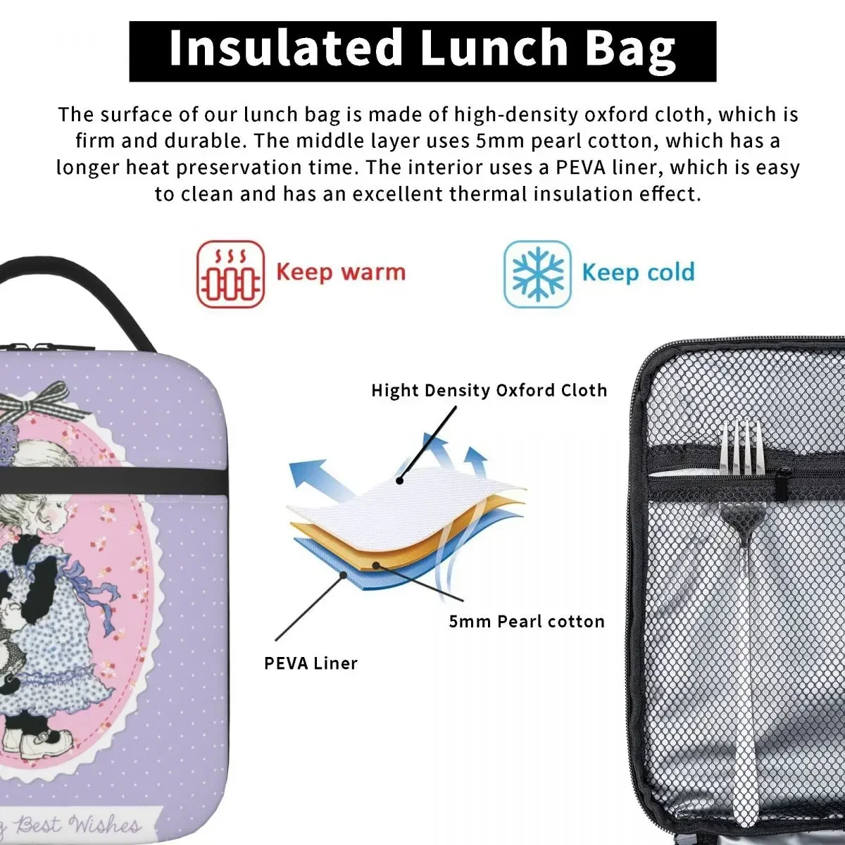 Baby Girl Sarah Kay Merch Insulated Lunch Bags For Outdoor Food Storage Bag Portable Cooler Thermal Bento Box