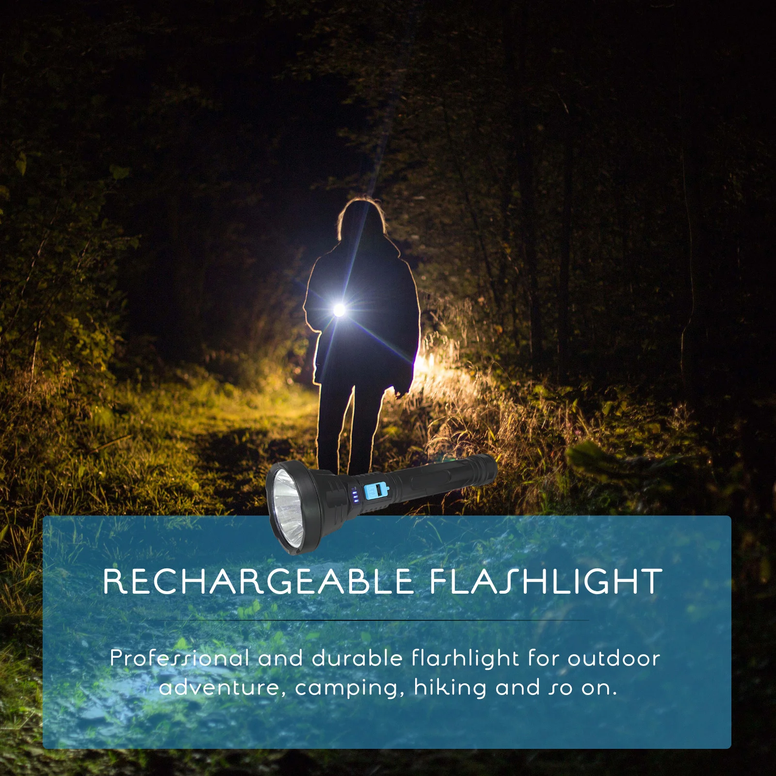 

LED Flashlight USB Charging Waterproof Skidproof Compact Design Bright Outdoor Light for Mountaineering Camping Hunting Travel