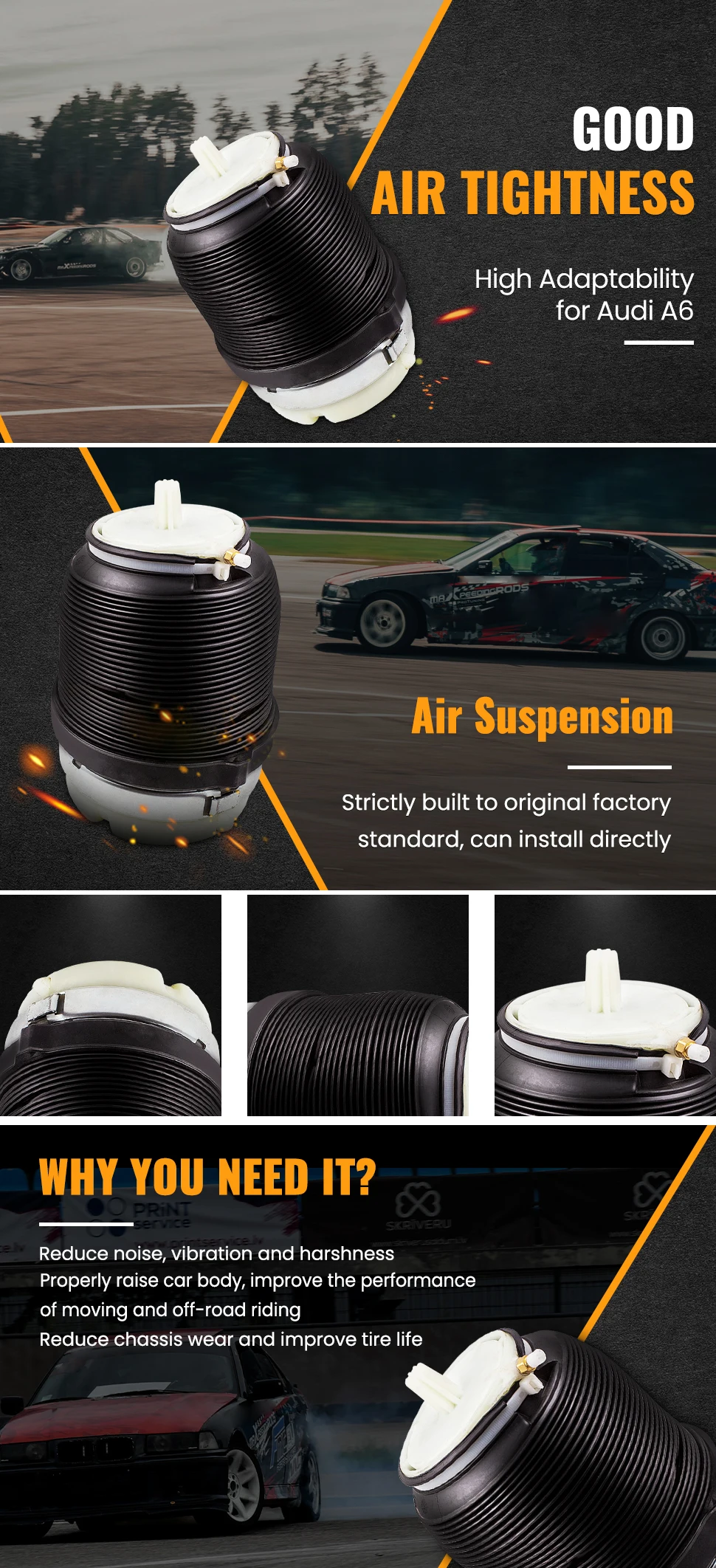 Rear Air Suspension Spring Bag For Audi A6 C6 4F Allroad Avant 04-11 ALLROAD 4F0616001J