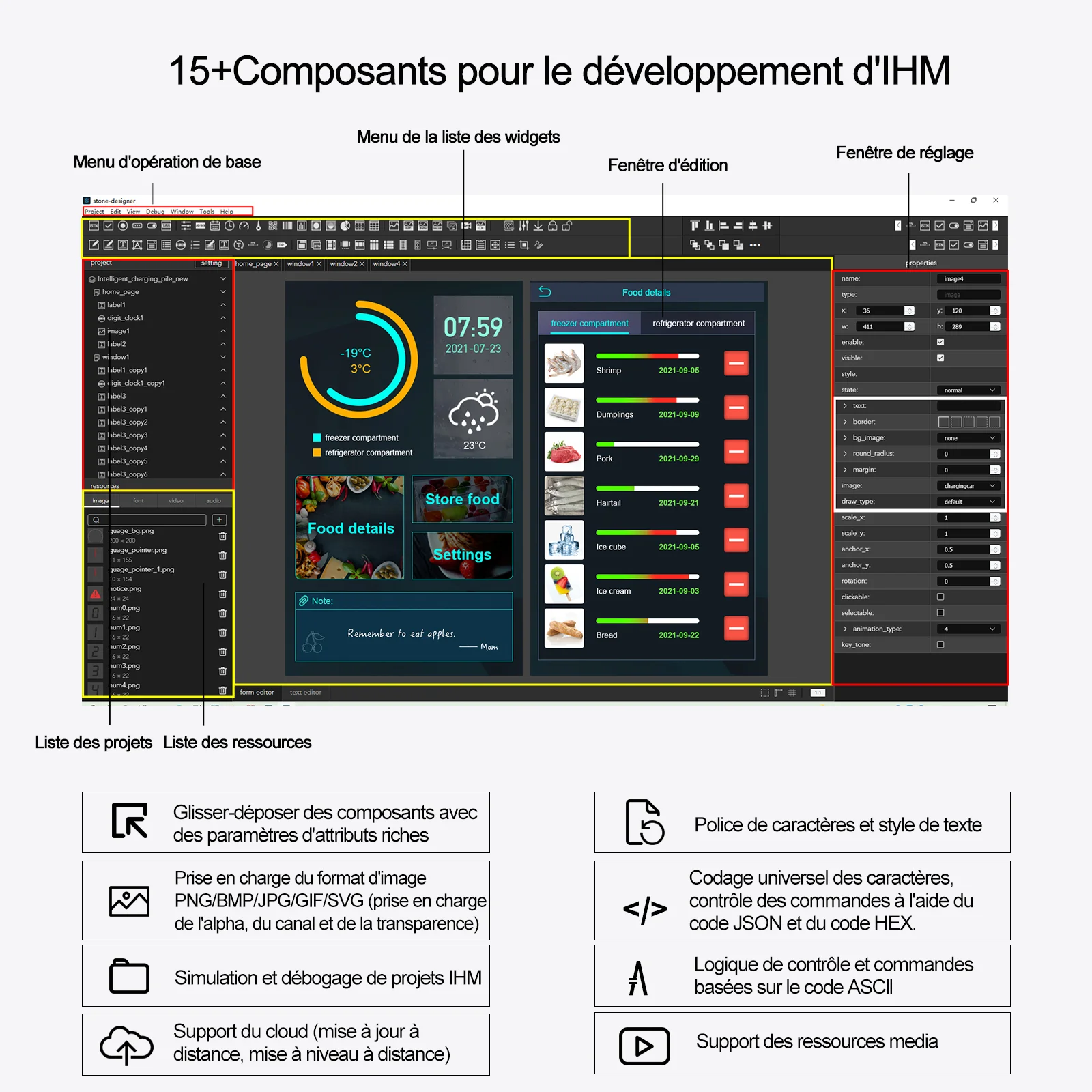 Écran de contrôle industriel LCD TFT 7 pouces 800x480 avec HMI et écran tactile pour Arduino Raspberry Pi