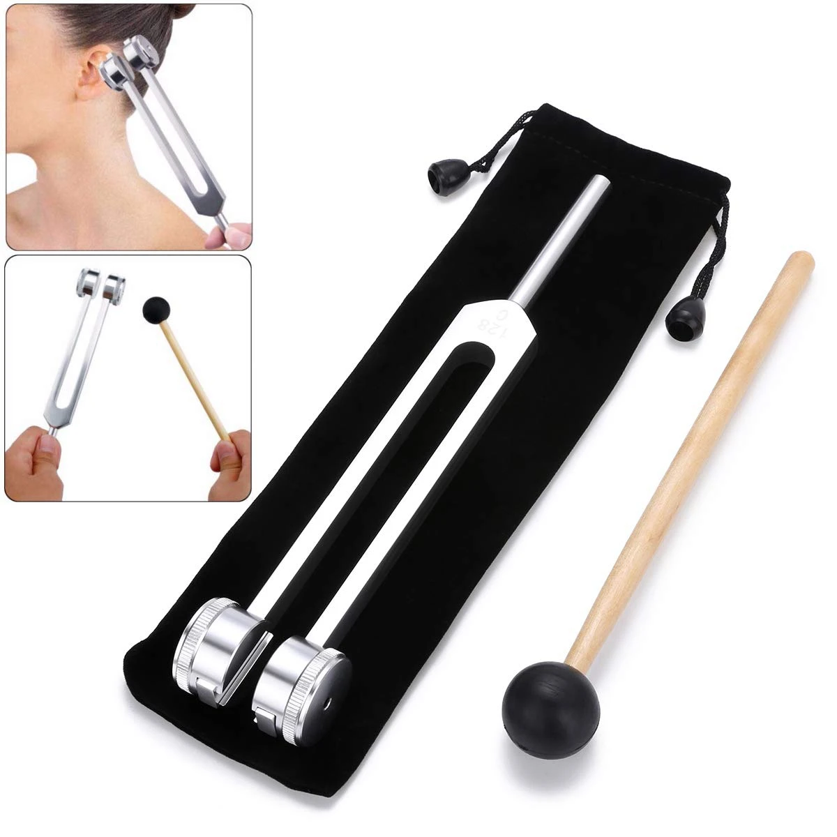 Tuning Fork 128 Hz, C-128 Frequency Aluminum Alloy Non-Magnetic Tuning Fork for Healing with Taylor Hammer