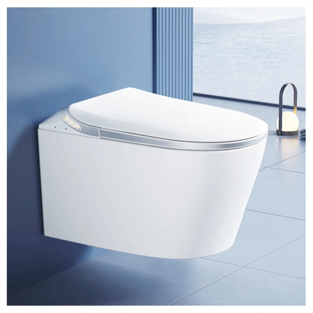 

Luxury P-trap Wall Hung Intelligent WC Elongated Remote Controlled Smart Bidet Toilet X03A