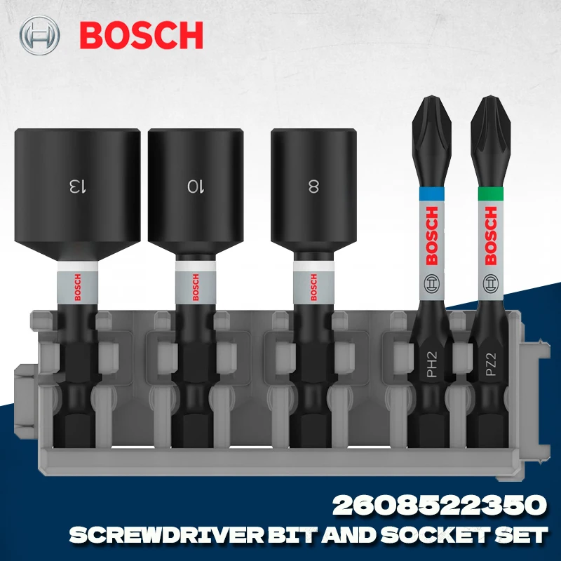 

BOSCH 2608522350 5 шт. ударная смешанная упаковка, набор ударных бит 50 мм PH2 PZ2 ﻿ Аксессуары для электроинструментов Bosch