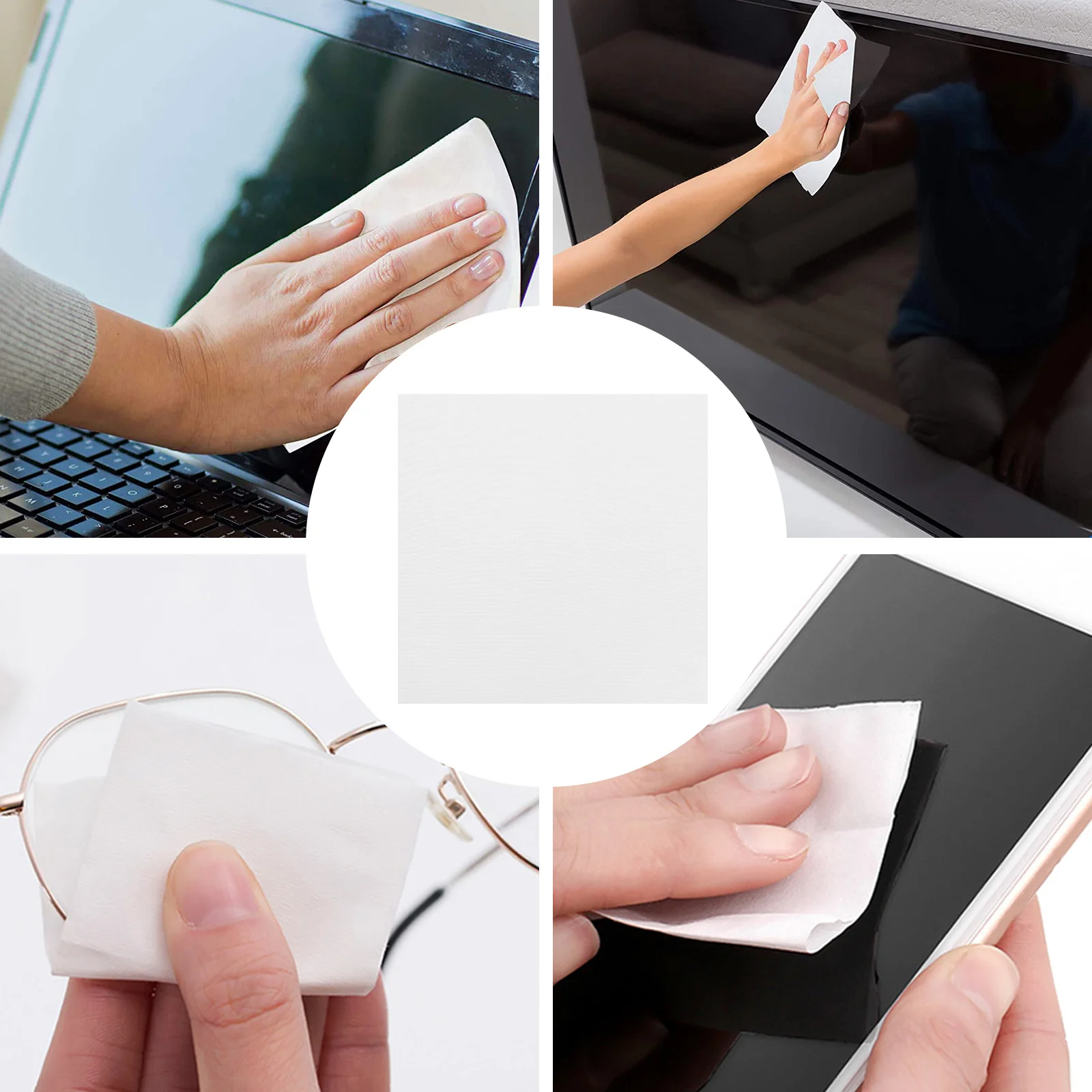 

100pcs Superfine Fiber Cleaning Cloths 10X10Cm White Industrial Lens Wipe Towels For Glasses Screen Camera Optics Microfiber