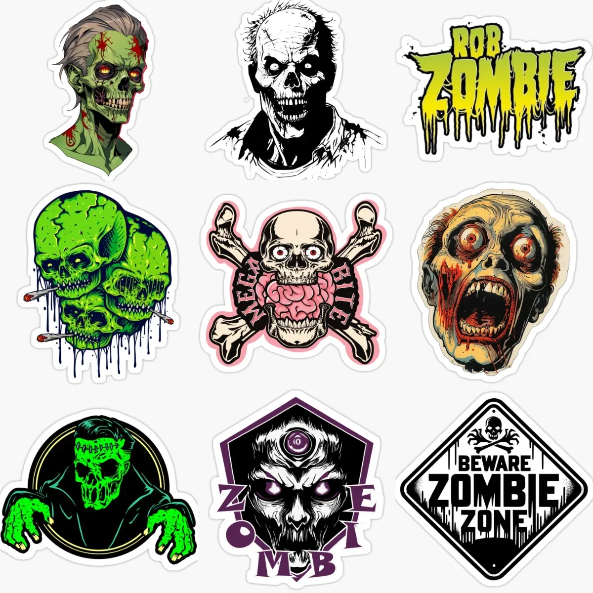 

ZOMBIE Skull Creative Personalized PVC Car Sticker for Decorate Car Truck Bicycle Wall Helmet Window Fridge Decal Accessories