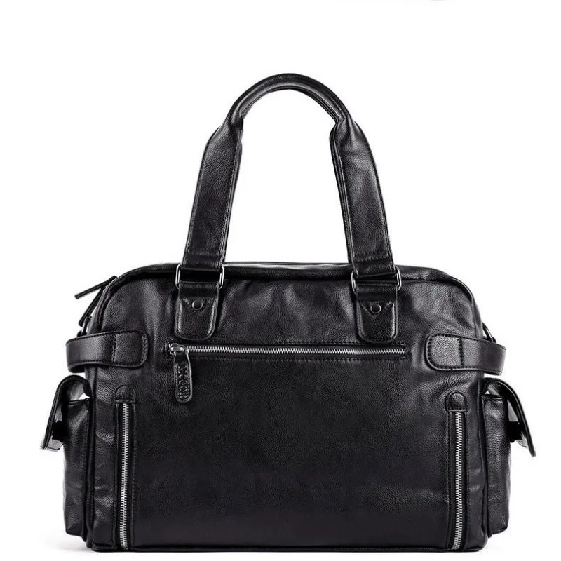 Men Shoulder Bag Casual Handbag Fashion Messenger Bag Large Capacity Travel Bag Trendy PU Leather