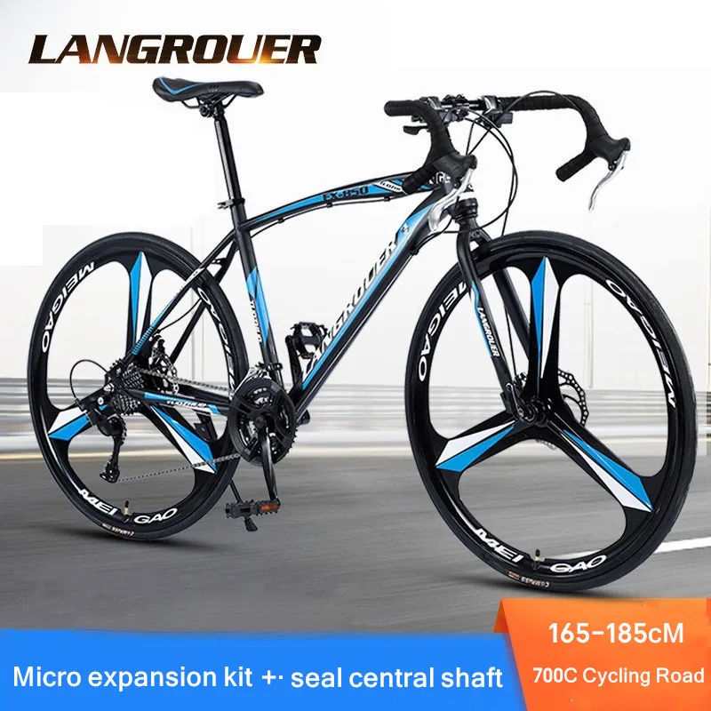 Curved Road Bicycle 700C Variable Speed StudentAdult Male And Female Shock Absorption Double Disc Brake Bicycle Racing Bike