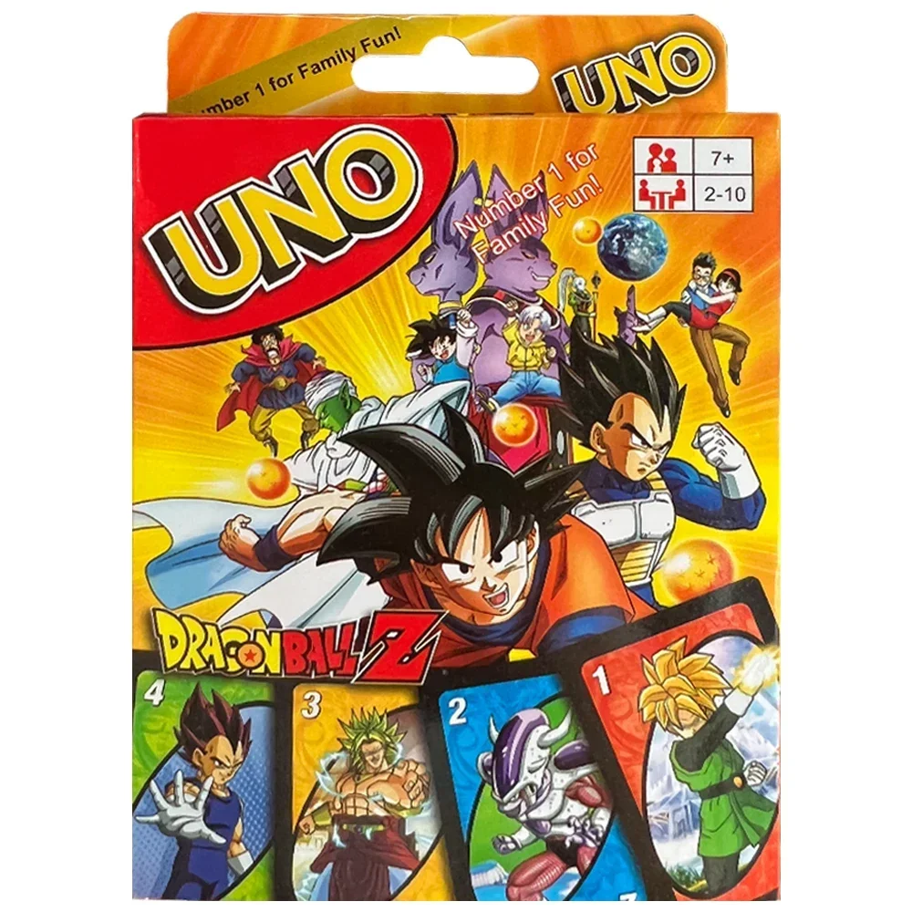 Games UNO Dragon Ball Card Game for Family Night Featuring Tv Show Themed Graphics and a Special Rule for 2-10 Players