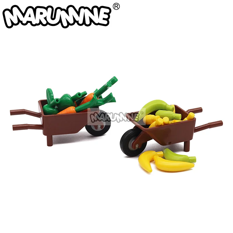 Marumine Utensil Wheelbarrow Frame 98288 MOC Bricks With 59895 Tire 14mm Snooth Single Wheel Compatible Building Block Parts