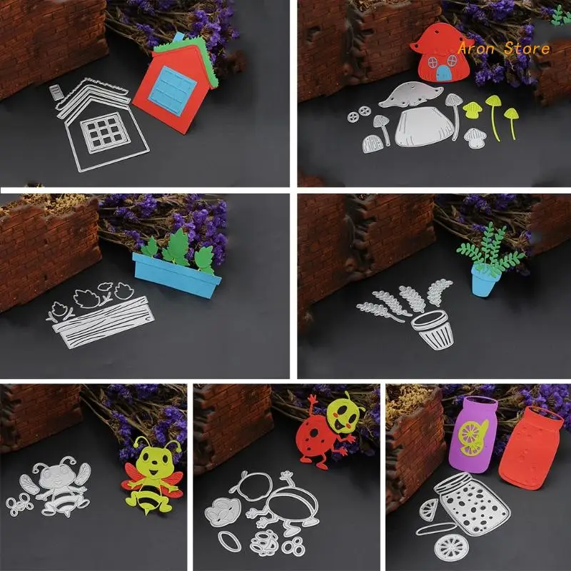 Fustelle per vasi da fiori stencil Scrapbook Album carta carta goffratura artigianato fai da te H3CF