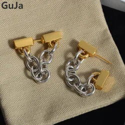 Modern Jewelry 925 Silver Needle Short Chain Dangle Earrings For Women Gifts Simply Cool Accessories Party Daily Wearing