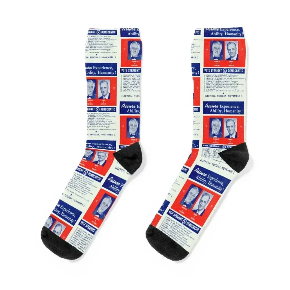 1940 Vote Roosevelt, Vote Democrat Socks cycling christmas stocking Socks Women Men's