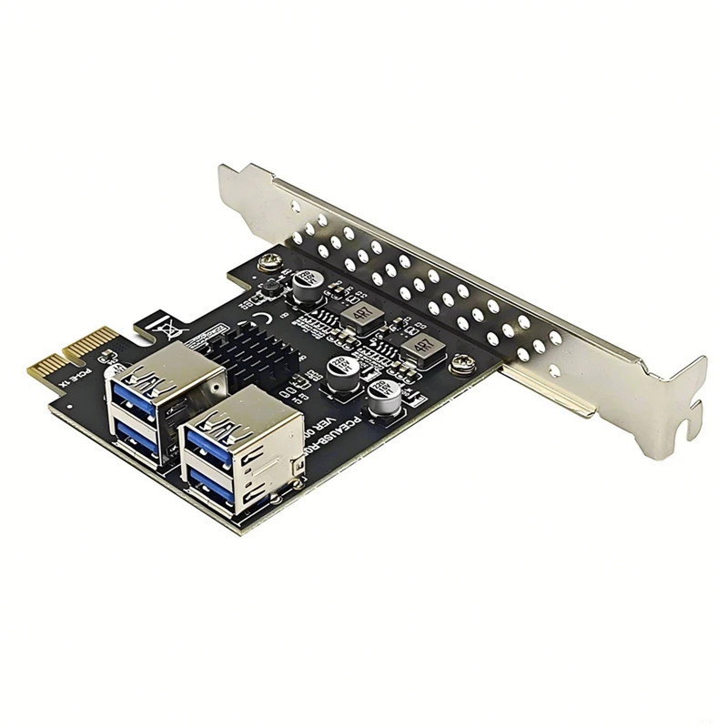 USB3.2 GEN1 PCIE Expansion Card 4 Port USB-A 5Gbps Expansion Card Adapter Riser For WIN7/10/11 LINUX