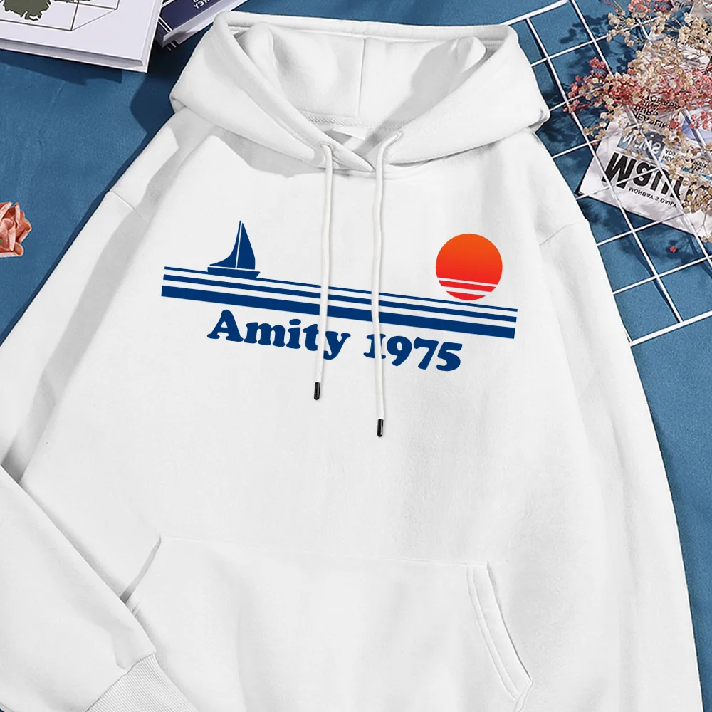 Sailing Sunset Amity 1975 Felpa con cappuccio da uomo Stile minimalista Felpe con cappuccio Felpa oversize di alta qualità Autunno Nuova felpa con cappuccio Abbigliamento da uomo