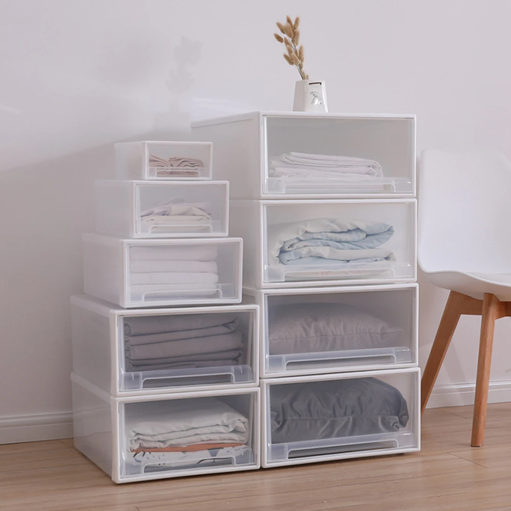 Stackable Storage Drawers Drawer Storage With Internal Buckle Beige Border And Transparent Drawers Bathroom Organizers