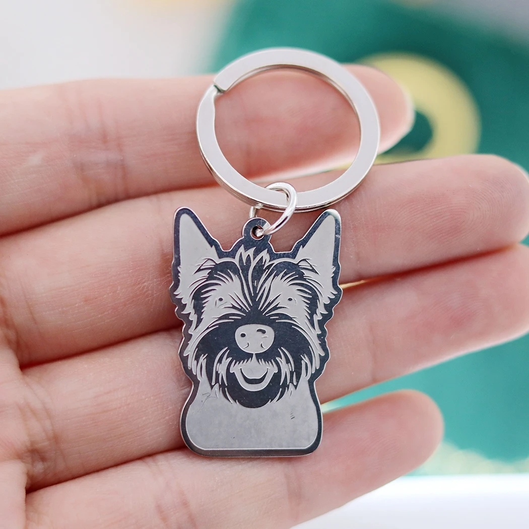 West Highland Terrier Dog Keychain for Women Stainless Steel Pendant Kids Gifts Jewelry Bag Car Key Rings Deco diy Accessories