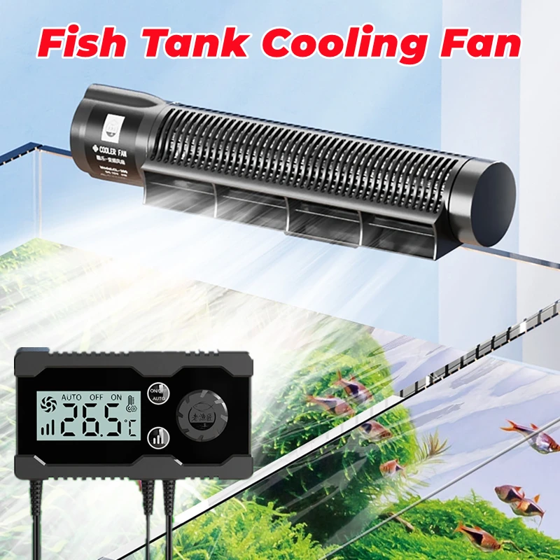 

Aquarium Fish Tank Cooling Fan Suitable for Fresh Seawater Automatic Temperature Control Fan Display Screen Controller Cooler
