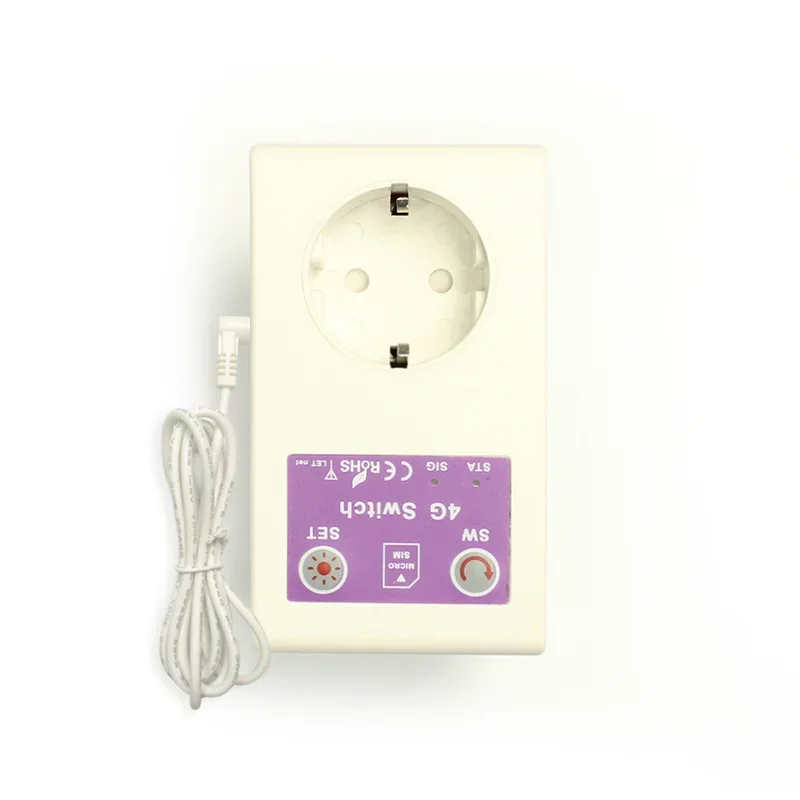 GSM 4G LTE APP Remote Control Smart Power Plug Switch EU Socket Power Fail Alarm Temperature Control