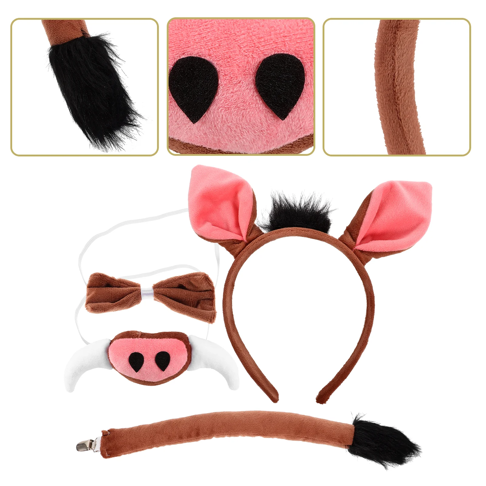 

Fixed Clip Spotlight Warthog Headband Ring Accessories Performance Costume Prop Cosplay Child Fixing Buckle