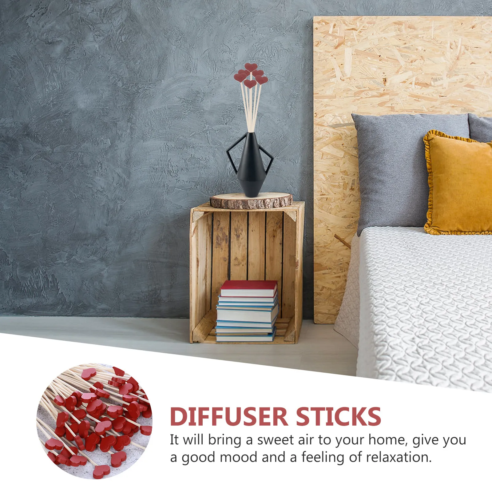 12Pcs Heart Shaped Rattan Diffuser Sticks for Aroma Diffuser Bottles Natural Aromatherapy Fragrance Volatility Accessories view 2