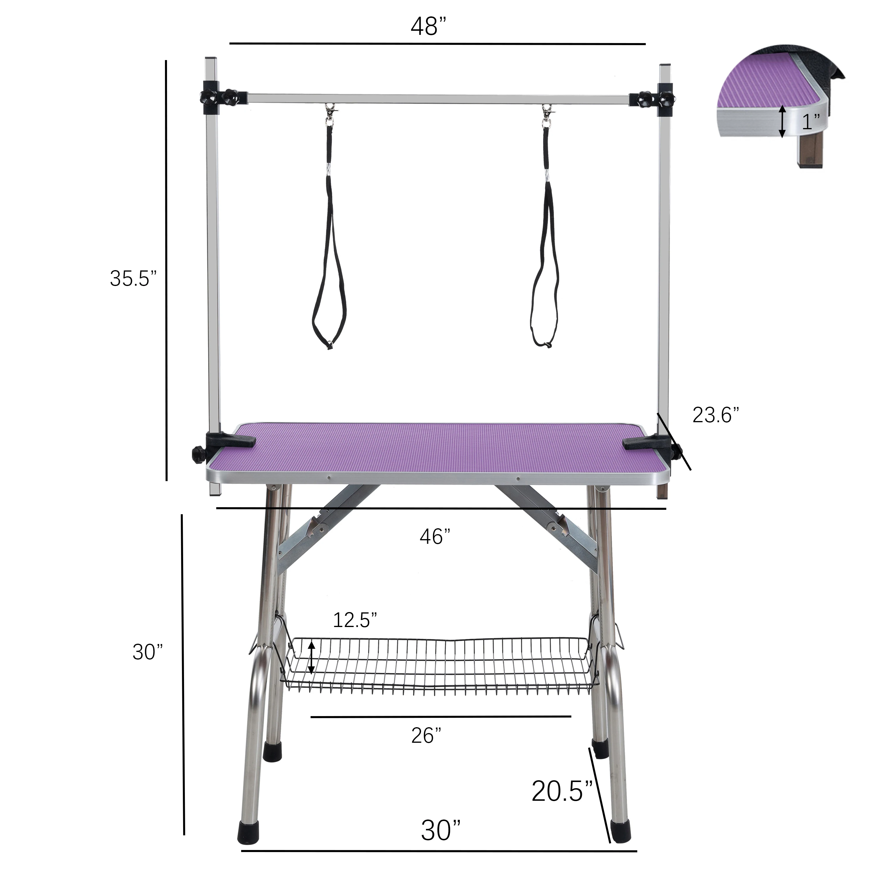 Folding Pet Grooming Table Arm Clamp - Стол для груминга собак 46 дюймов,