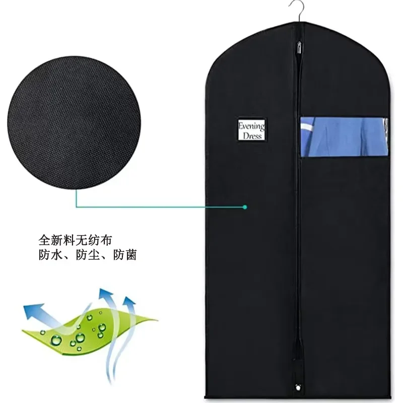 Custom Non Woven Suit Cover Foldable Zipper Dustproof Clothing Storage Bag For Travel Garment Protector Portable Hanging Case