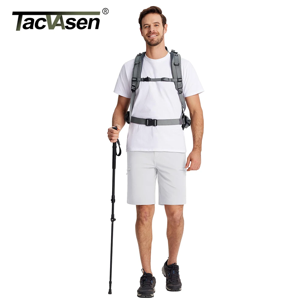 TACVASEN Summer Lightweight Casual Shorts Mens Hiking Fishing Waterproof Outdoor Cargo Work Shorts Multiple Pockets Short Pants