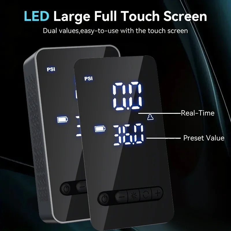 JKUOO 150PSI سيارة كهربائية ضاغط الهواء منفاخ لإطارات السيارة للدراجات النارية دراجة قارب-منفاخ إطارات محمول متعدد الوظائف #4