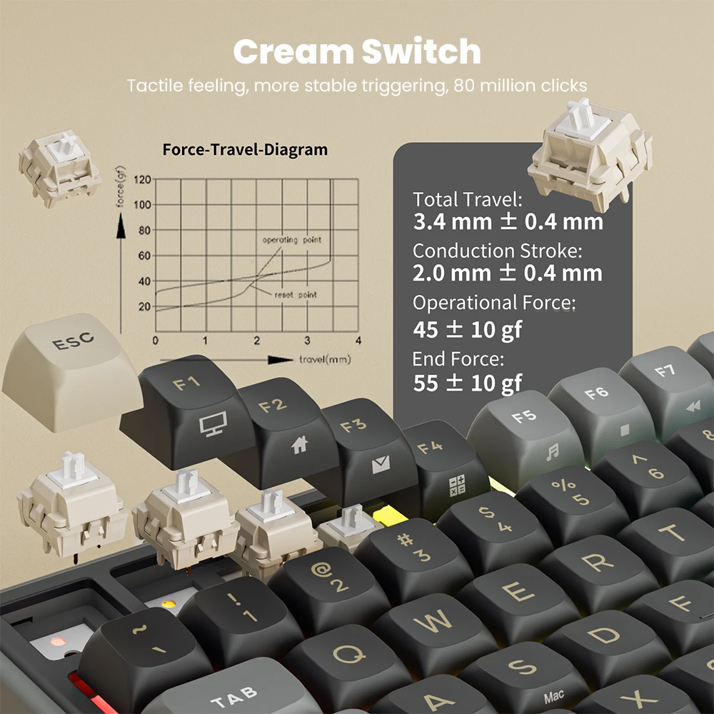 Teclado Mecánico Español RK ROYAL KLUDGE R98Pro con Cable, 98 Teclas, Keycaps PBT, Gasket, RGB, Perilla Metálica, Teclado Gamer Intercambiable en Caliente 6