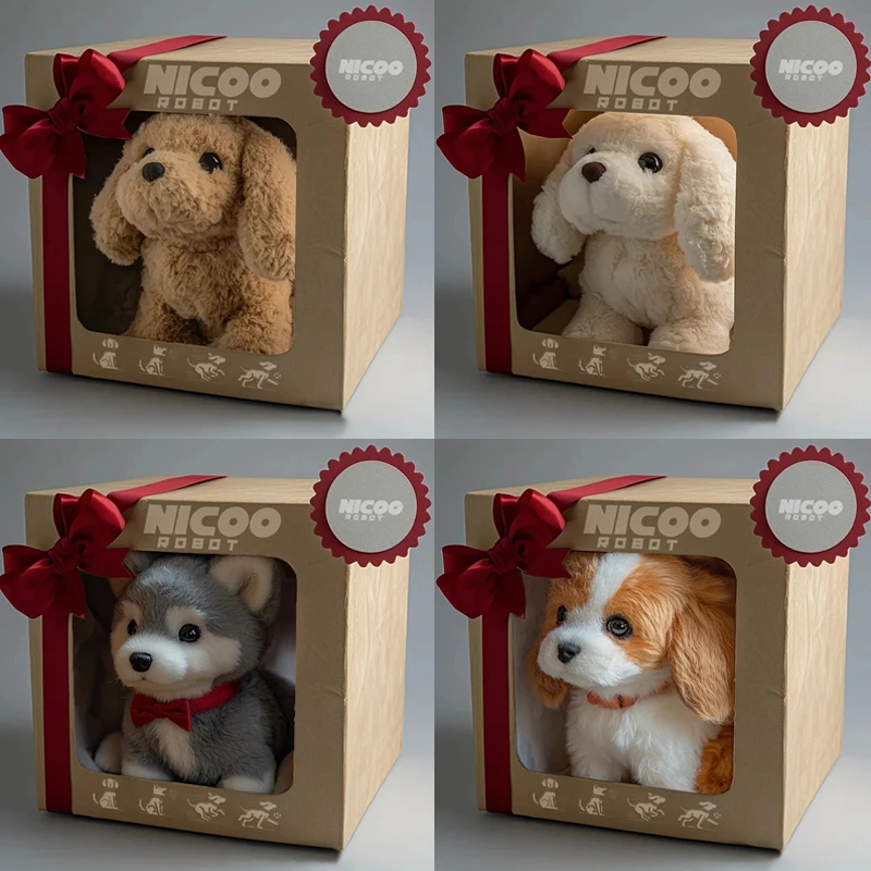 

Щенок робота, как настоящая собака, моя реалистичная роботизированная искусственная собака, электронные интерактивные мягкие собаки для лая, прогулок