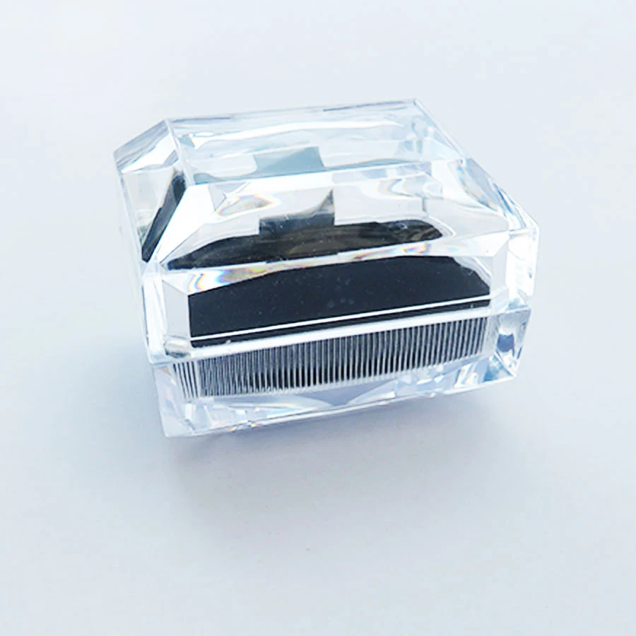 1Pcs Crystal Ring Box Acrylic Transparent Jewelry Packaging Ring Holder Mini Case Soft Sponge Pad Wedding Ring Earring Gift Box