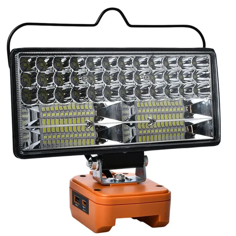 AB46-Fish Work Light Led For Worx 20V 4-Pin Battery 8 Inch USB Spotlight Outdoor Work Light Handheld Emergency Tool Lamp