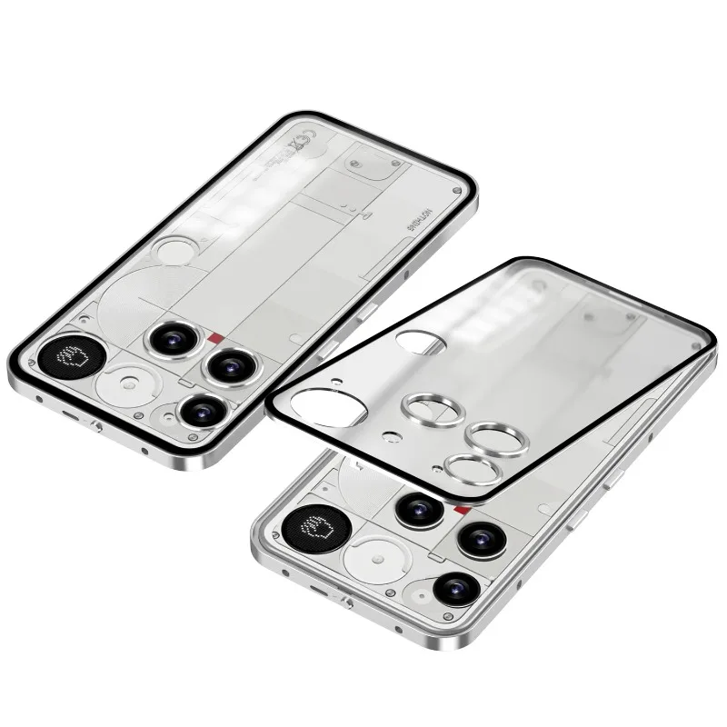 

For Nothing Phone 3 Alloy Metal Lens Protection Case For Nothing Phone (3) Transparent Tempered Glass Hard Shockproof Cover